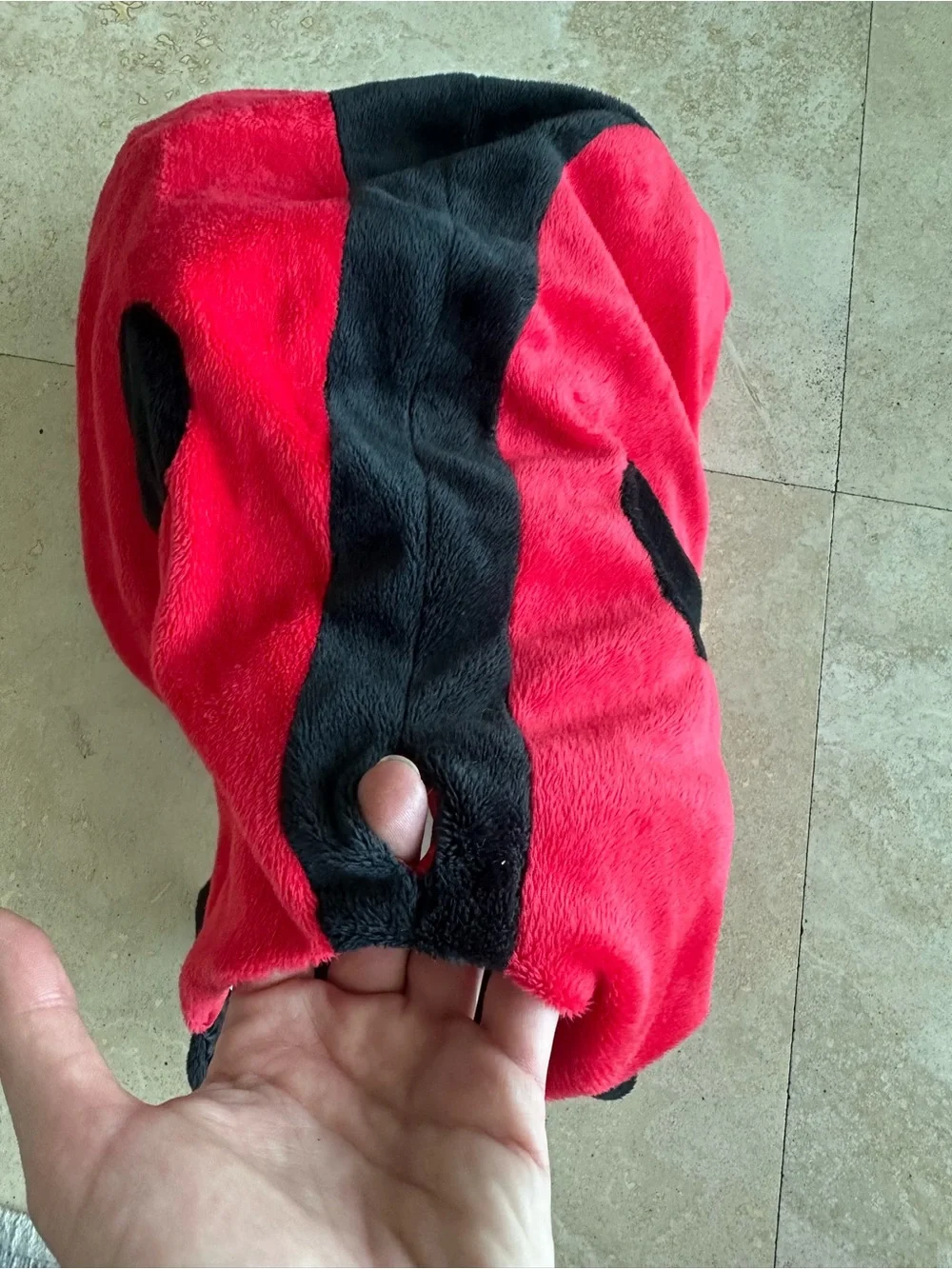 Red and Black Plush Ladybug Dog costume
